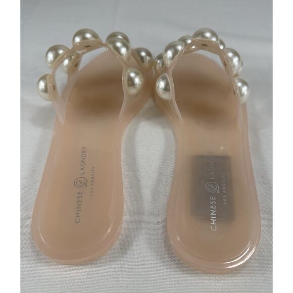 Chinese Laundry Womens Open Toe Pearl Embellished Rubber Slides Pink Size 7 - Picture 6 of 11